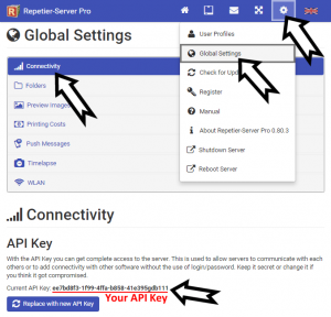 set extruder location repetier server